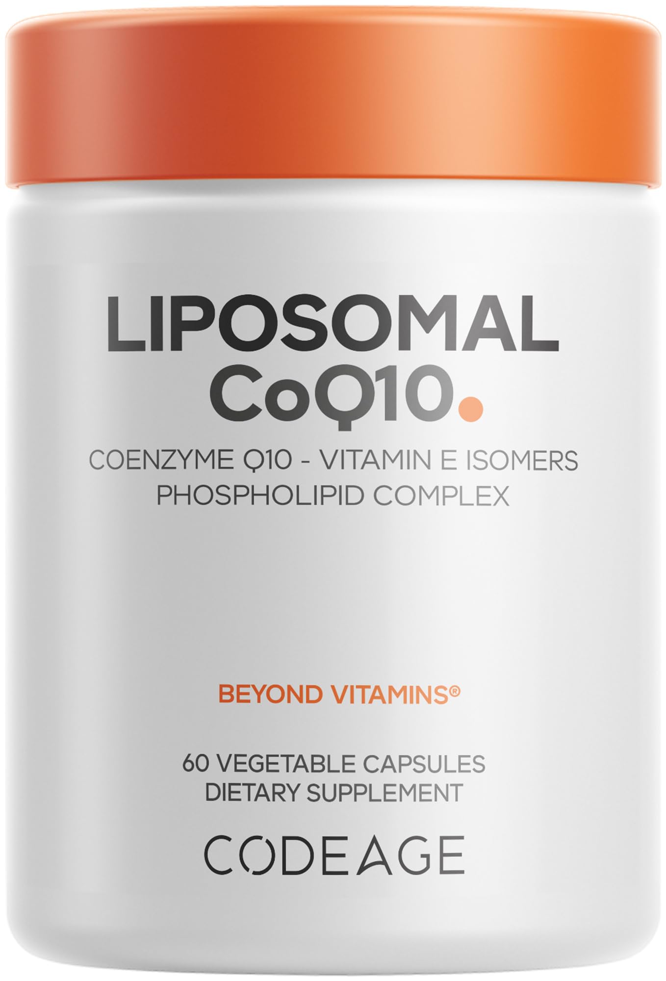 Codeage Liposomal CoQ10, 125mg, Vitamin E Tocopherols, Vegan, 60 Capsules