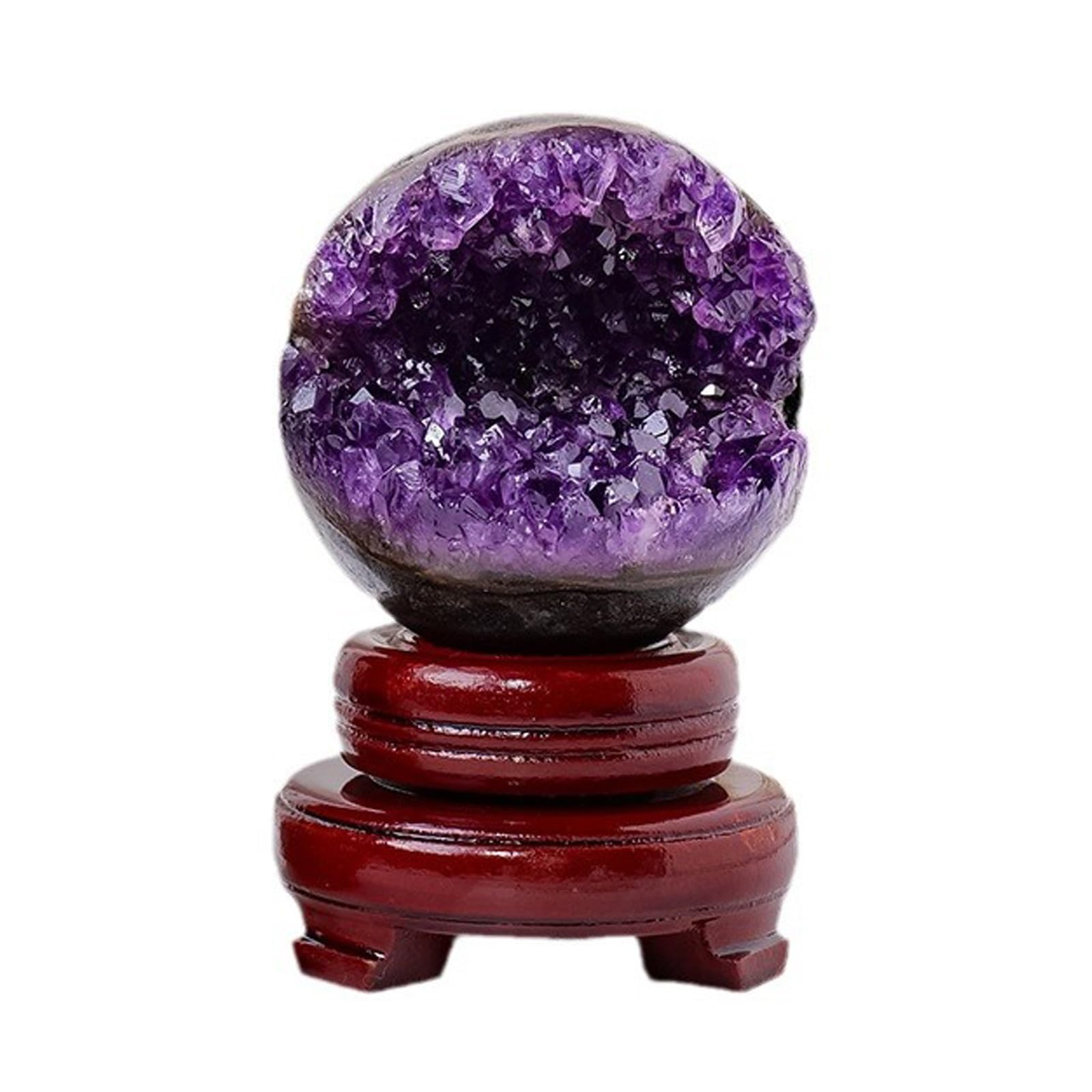 Imagen de catálogo asociada a IUYIXWFP Bola de Cristal de geoda drusa de Amatista Natural, Esfera de Piedra Preciosa, Piedra