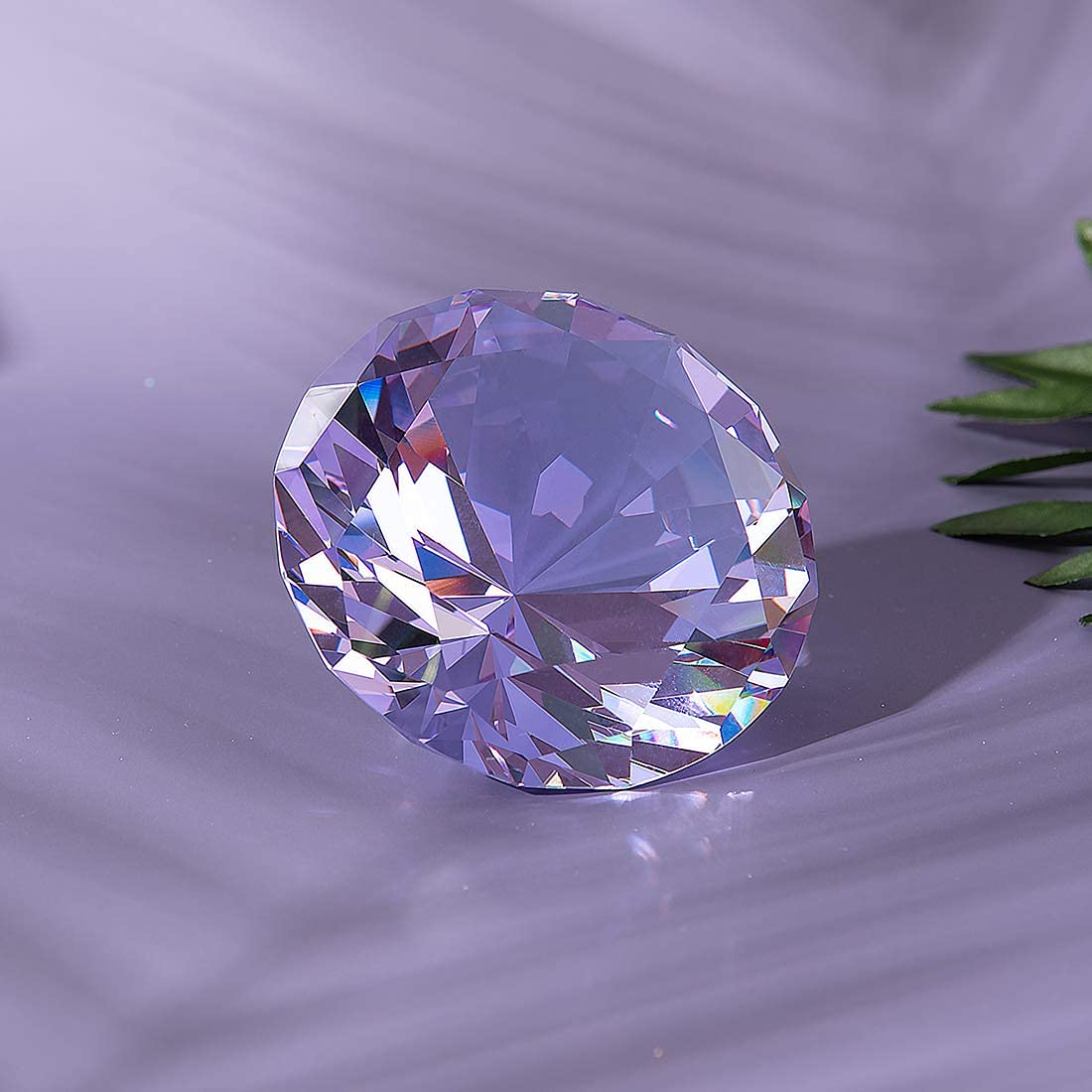 Pisapapeles LONGWIN con diseño de diamante de varias caras, 100 mm, color sólido, Morado