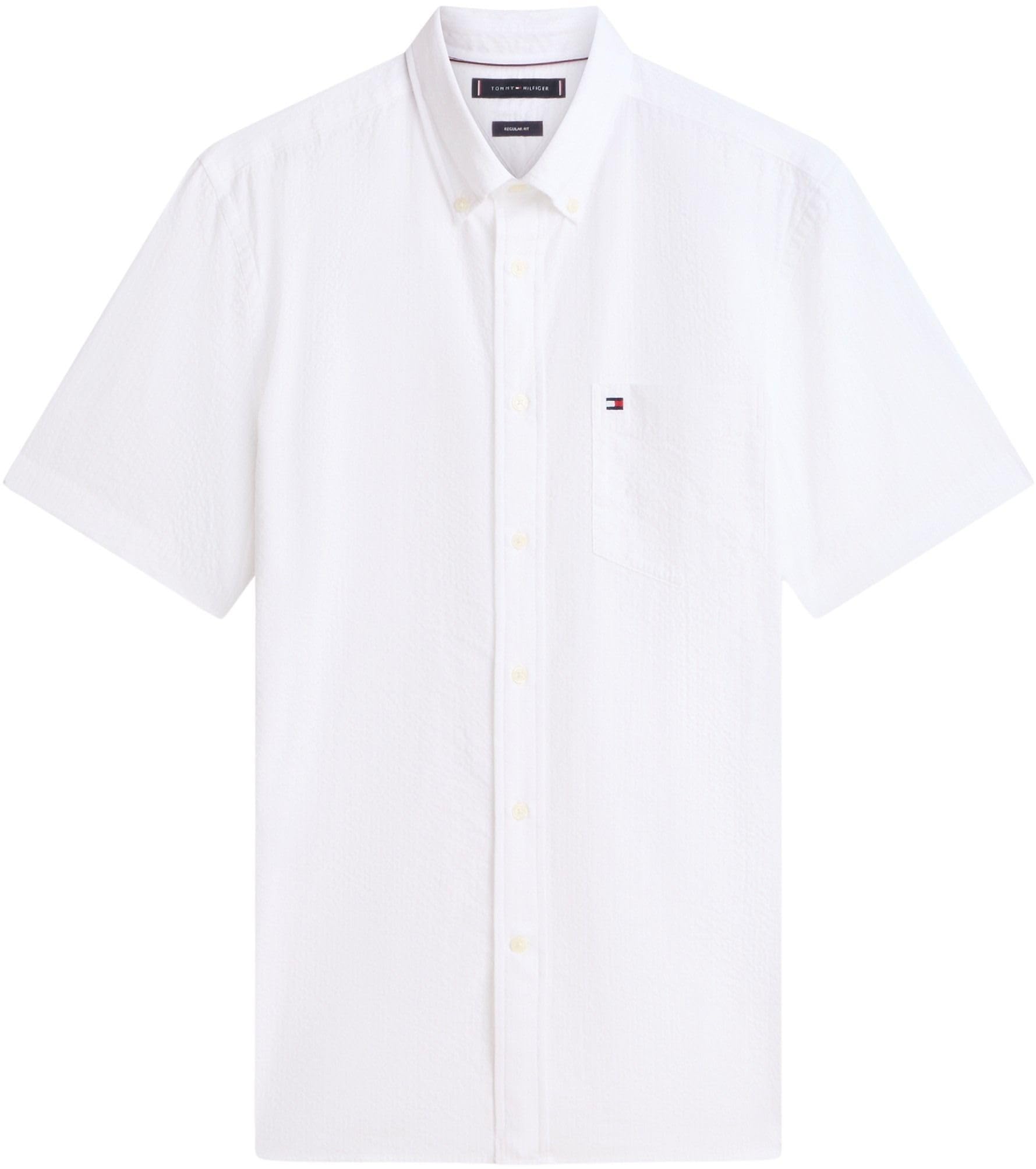 Tommy Hilfiger Seersucker Solid SS RF Shirt Mw0mw38570 Camicia L/S Uomo (Pacco da 1)