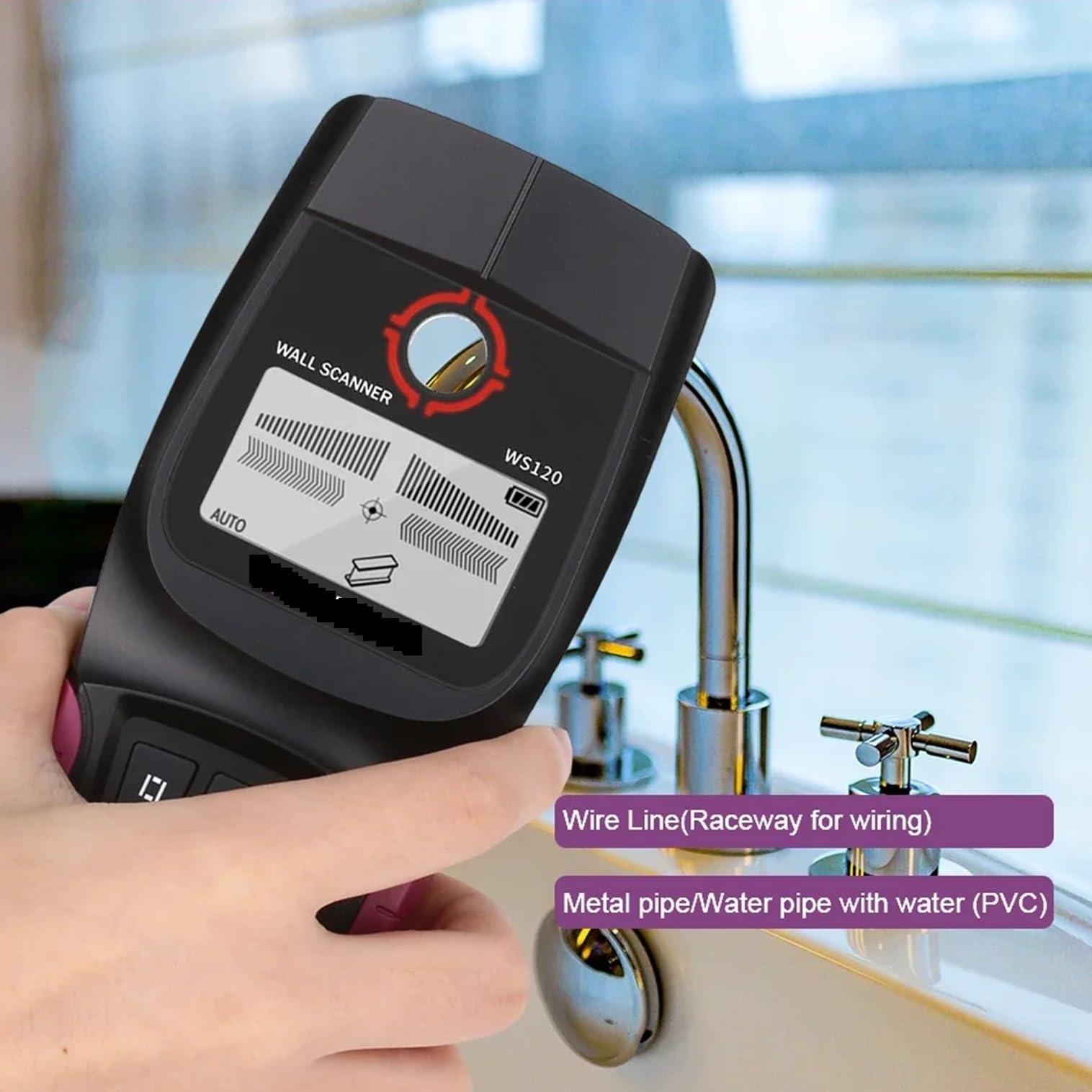 Leitungssuchgerät, Metalldetektor-Wandscanner for PVC-Rohr AC Live-Kabeldrähte Metallholzbolzen