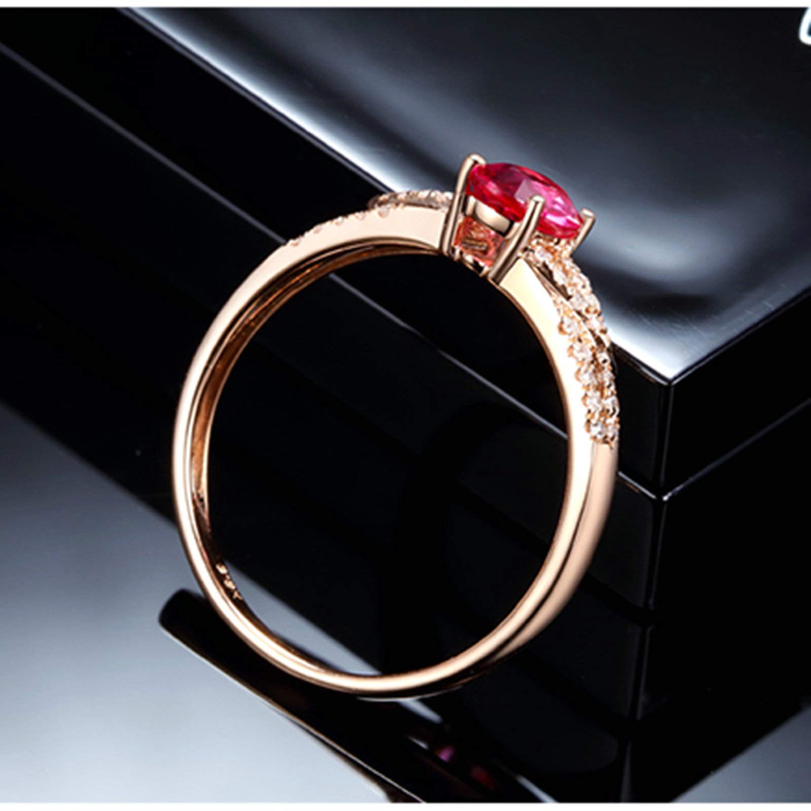 Beydodo Pierścionek z różowego złota 750 z diamentem pierścionek solitaire z owalnym rubin obrączki ślubne damskie bez niklu e 18 karatów (750) czerwone złoto, 54 (17,2), colore: różowy (Rosegold), cod. TLLWGZ5679