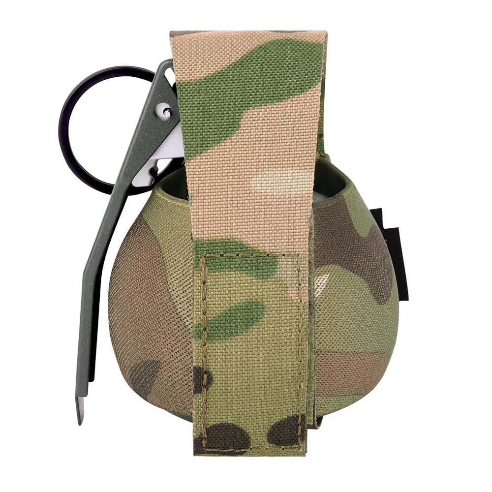 KRYDEX Gear Tactical Elastic Frag Grenade Pouch MOLLE PALS & Belt System (MC)