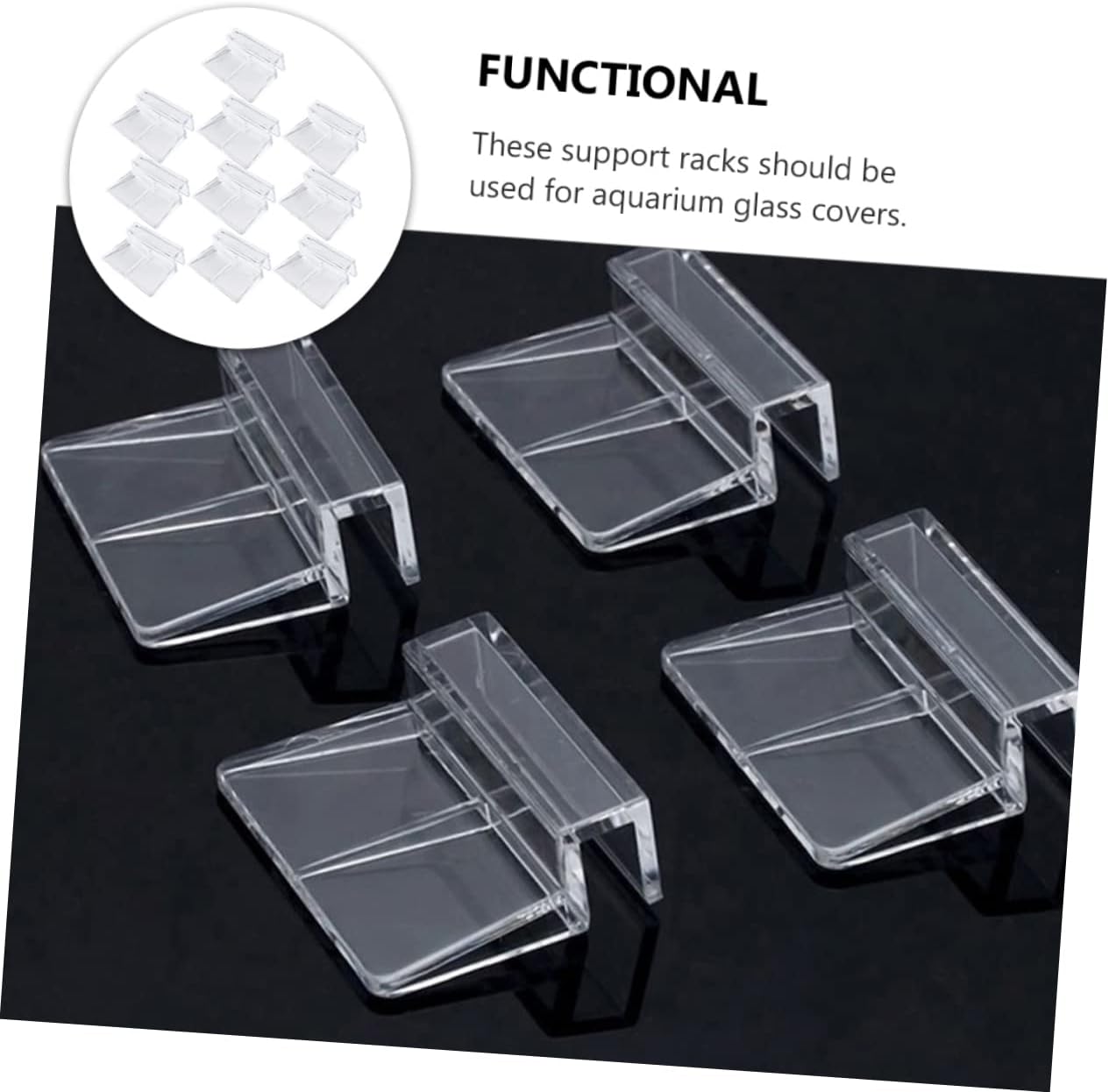 VANZACK Stable Performance Acrylic Material Aquarium Bracket 10pcs Clips for Lid Easy to Clean and