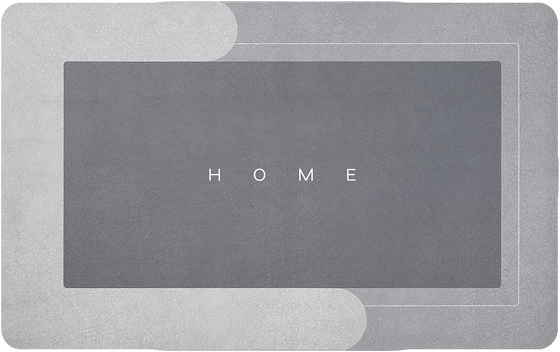 Bath Mat, Microfiber Soft Non Slip Anti Mould Super Absorbent Bathroom Shower Floor Mat Rug for Bathroom,Kitchen (gray)