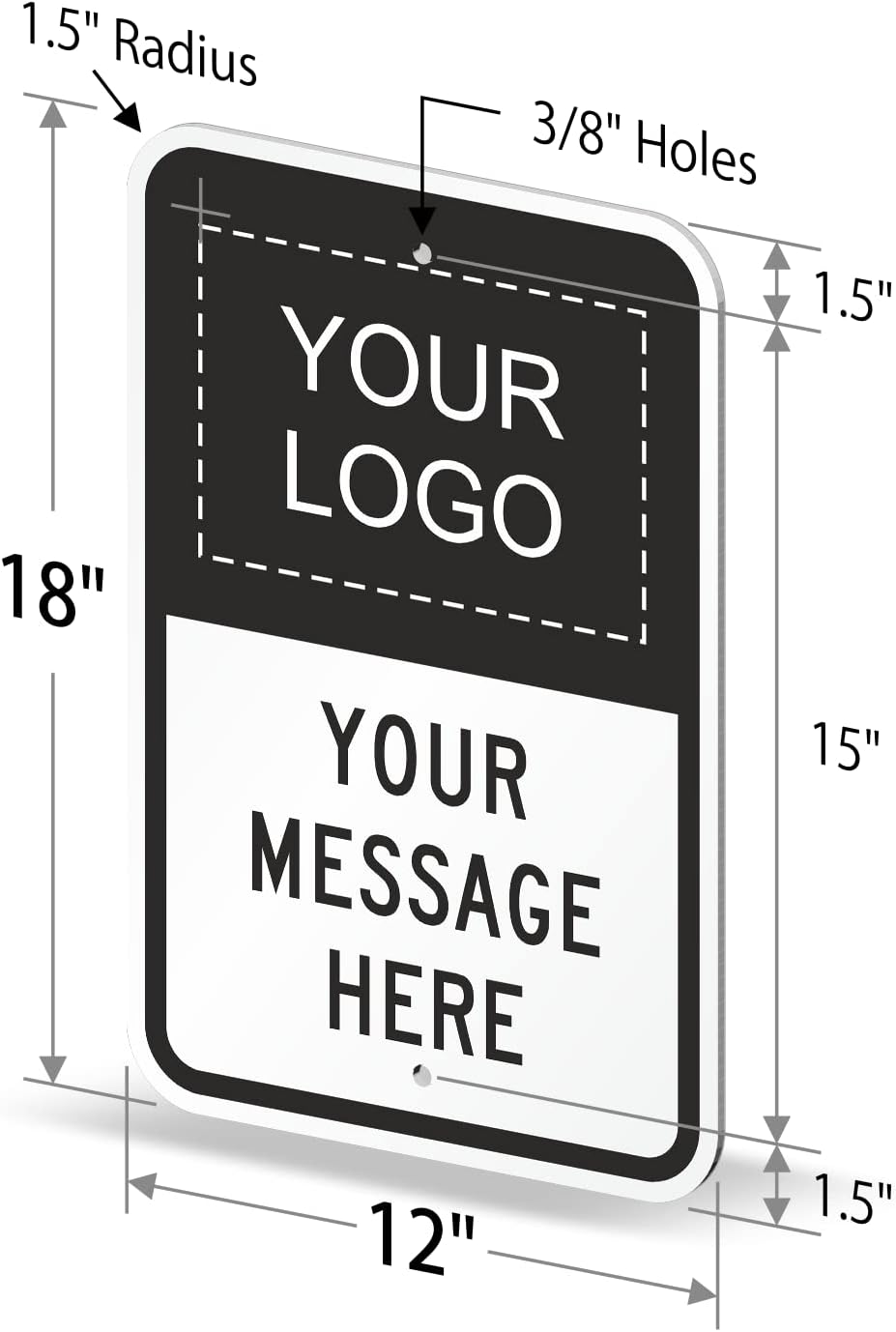 SmartSign "Customizable Sign with Logo" | 12" x 18" Aluminum, Made in USA