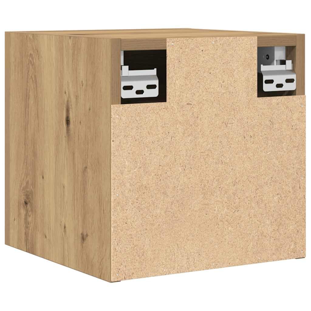 Armadietto da parete per TV, 2 pezzi, rovere Artisan, 30,5 x 30 x 30 cm, montaggio a parete con 2 scomparti, per soggiorno, camera da letto, multimediale e gaming, ripiano angolare