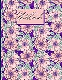 Notebook: Cute Floral Print Composition Notebook - College Ruled: 120 Pages - Large 8.5 x 11