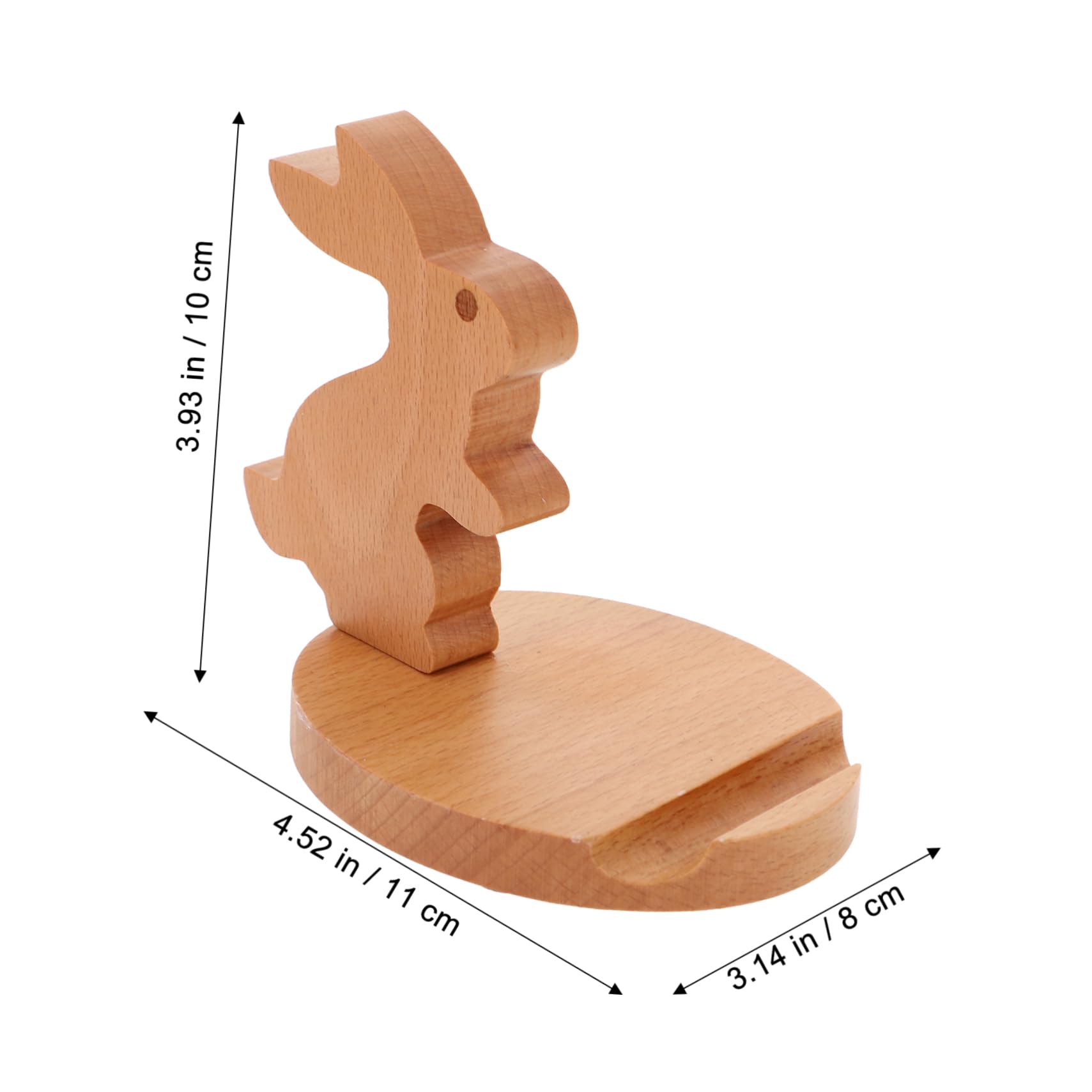 BESTonZON 3pezzi Supporto Per Smartphone Forma Di Coniglio Legno Porta Telefono Decorativo Per Scrivania e Tablet Design Adorabile e Stabile Per Visione Di Video e Videochiamate
