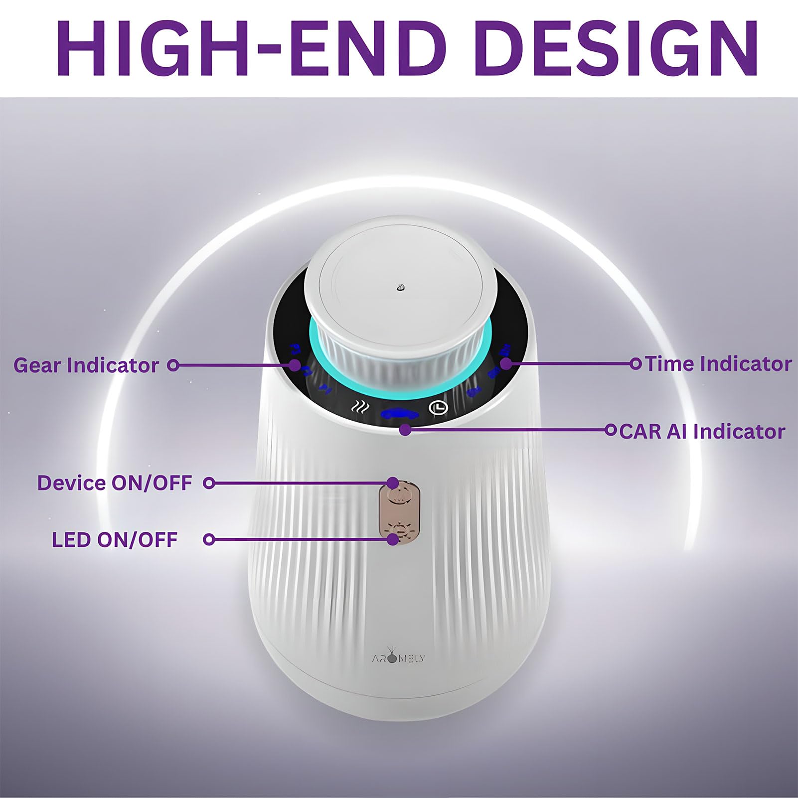Diffusore intelligente per auto Air, deodorante per auto da 10 ml con accensione/spegnimento automatico, batteria ricaricabile, sensore di vibrazione intelligente, per casa, camera, ufficio silver