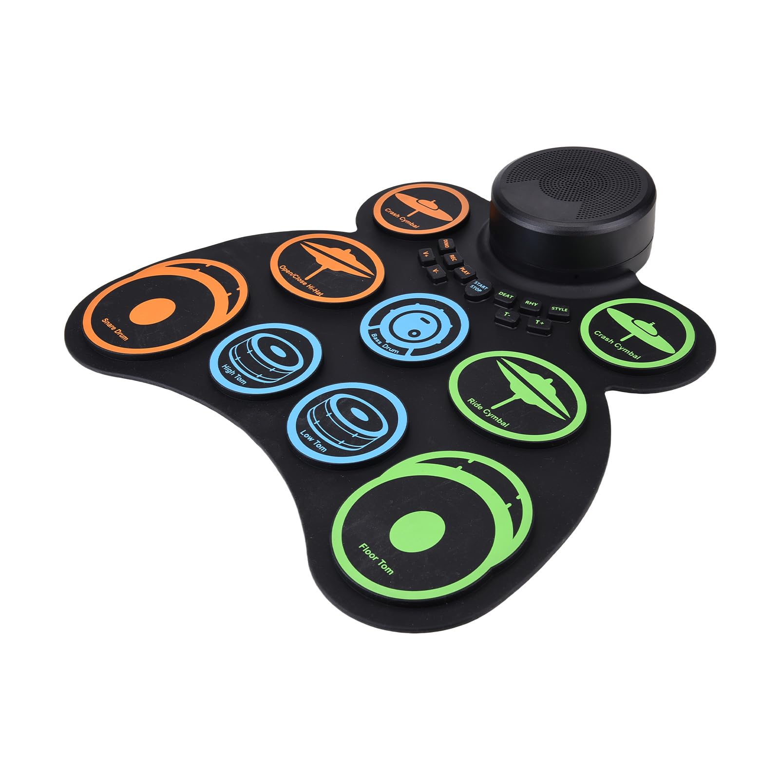 CHICIRIS Batería Electrónica, Instrumentos Musicales Portátiles con 9 Pads, 18 Horas de Reproducción para Principiantes y Bateristas Avanzados