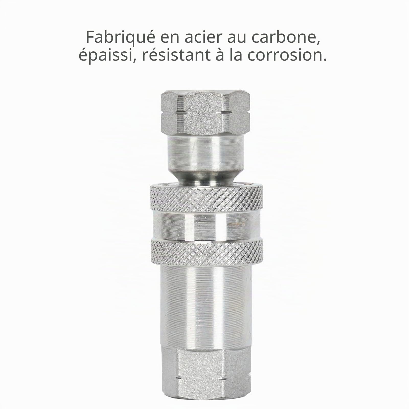 1 jeu d'accouplement rapide hydraulique en acier au carbone, raccord NPT 1/4, bouchon de tuyau fileté femelle