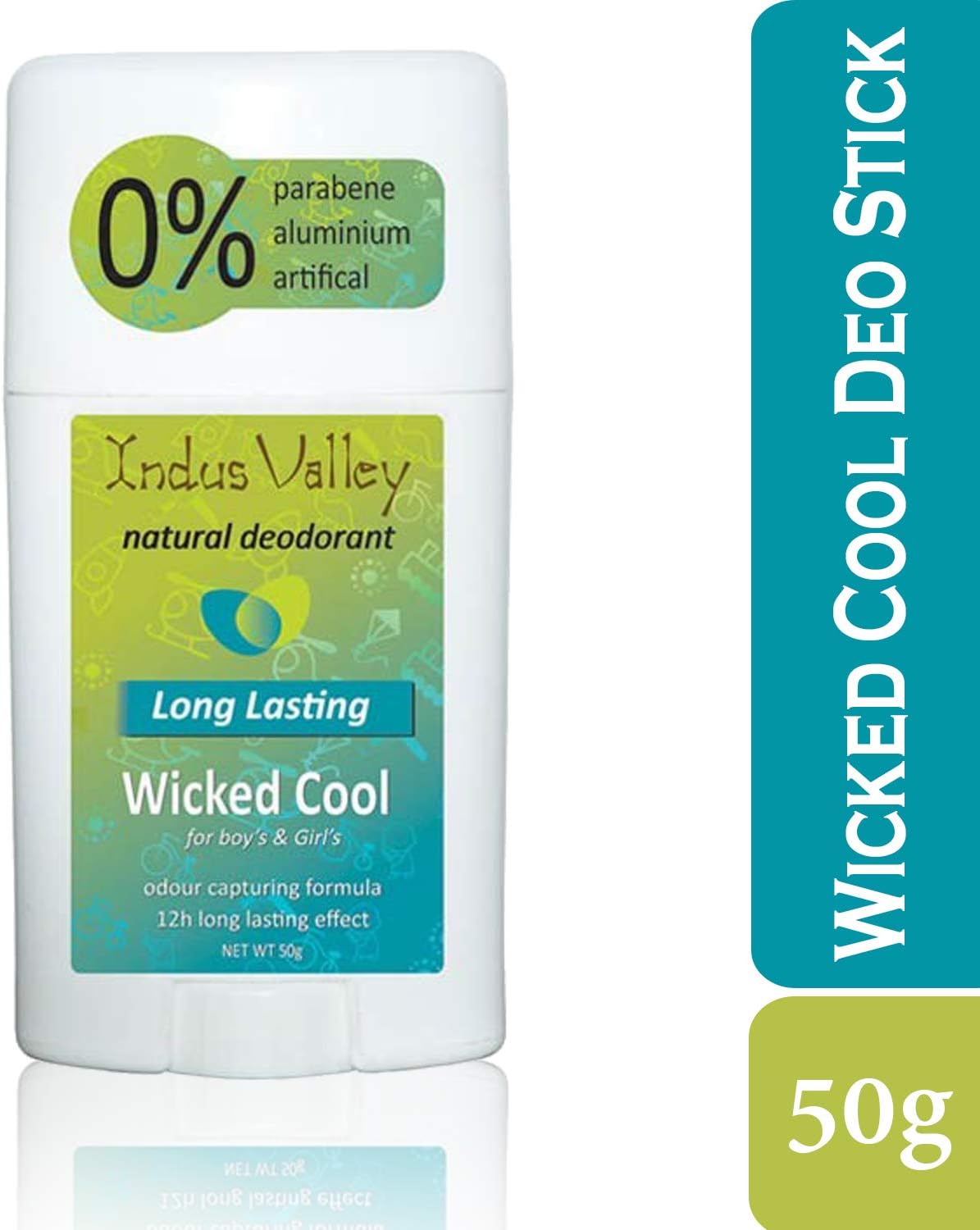 INDUS VALLEY Wicked Cool Deodorant Stick for Unisex, 50g