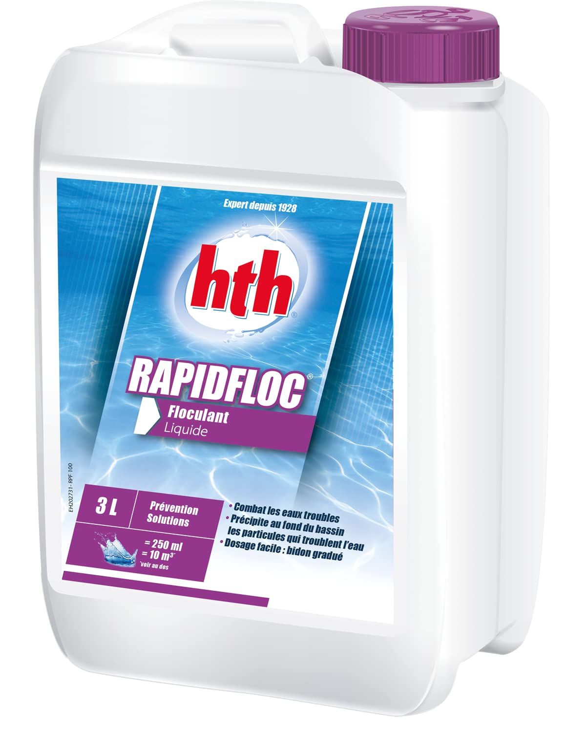 HTH RAPIDFLOC Liquide - 3L | Floculant Liquide + 10 Tests HPS OFFERTS 6 en 1