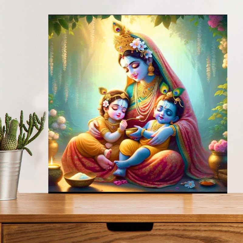 Image of British Terminal Cute little Bal Gopal Baby God Krishna| Kanha Ji | Laddu Lord Makhan Chor Painting Religious Poster for Pregnant Women for wall (matt thin vinyl,sticker,multicolor,unframed)| bj86