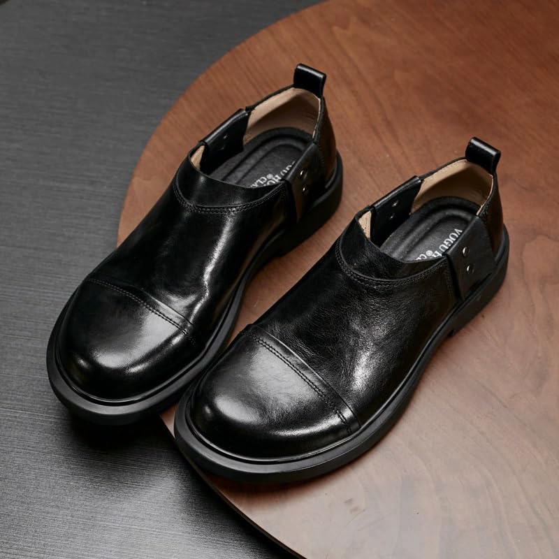 Men's Slip On Dress Loafers Formal Shoes Business Classic Genuine Leather Upper Men's Rubber Soft Sole Breathable Lining Lightweight Shoes3