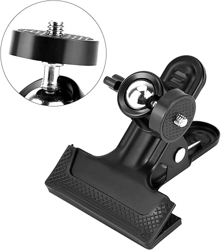 Miniatura 3 de QWORK Paquete de 4 soportes multifuncionales de trípode para cámara con trípode giratorio de 360 grados, cabeza de bola estándar de 14 pulgadas,