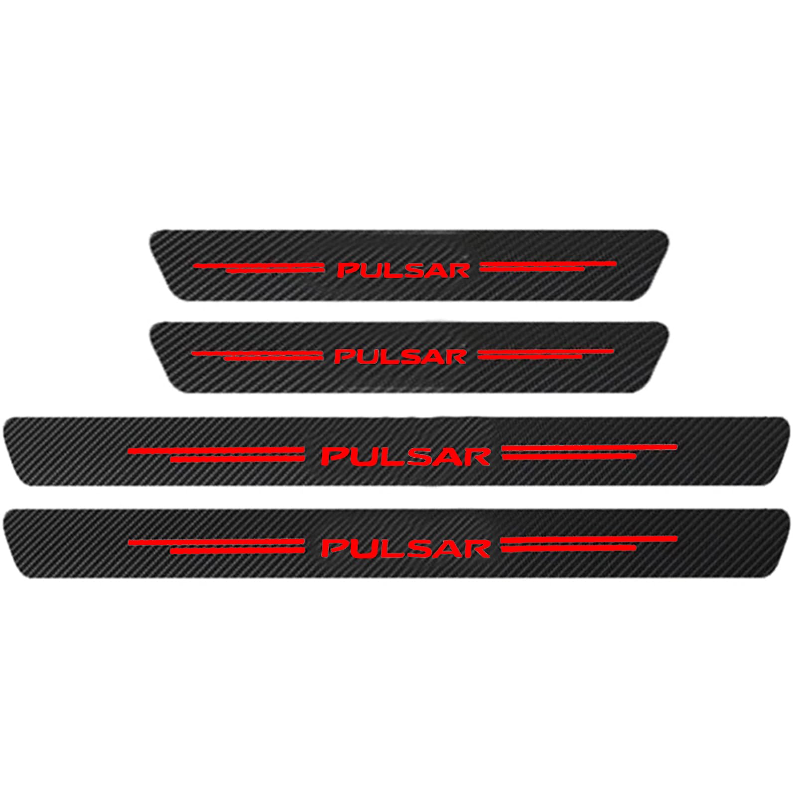 KLHYWEN 4pcs Carbon Fiber Car Door Sill Protector for Nis-san PULSAR, 4D Sill Scuff Plate Sticker Auto Welcome Pedal Threshold Decorative Accessories,Red