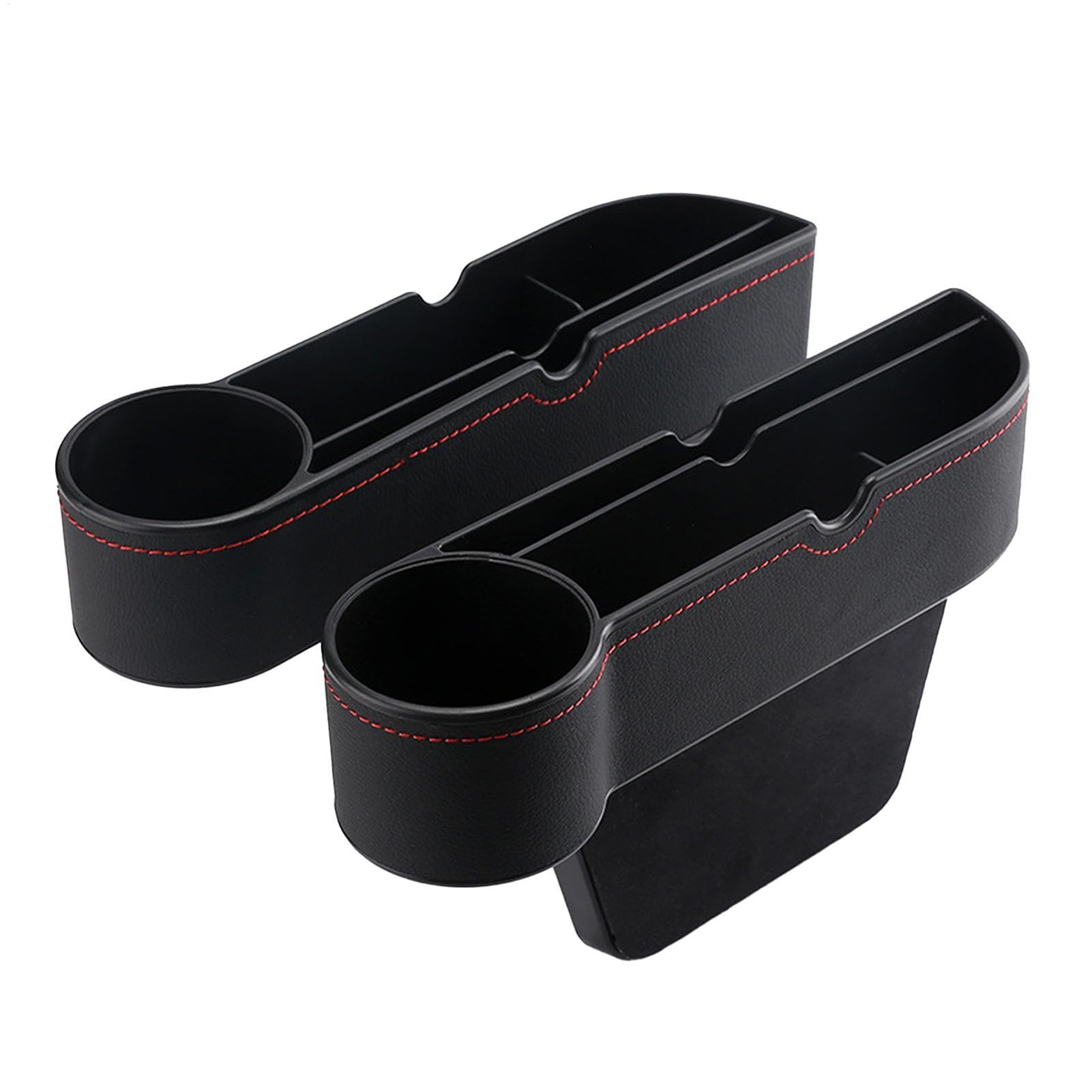 Boîte de rangement pour espace de siège auto et organisateur de voiture universel inter-siège x2