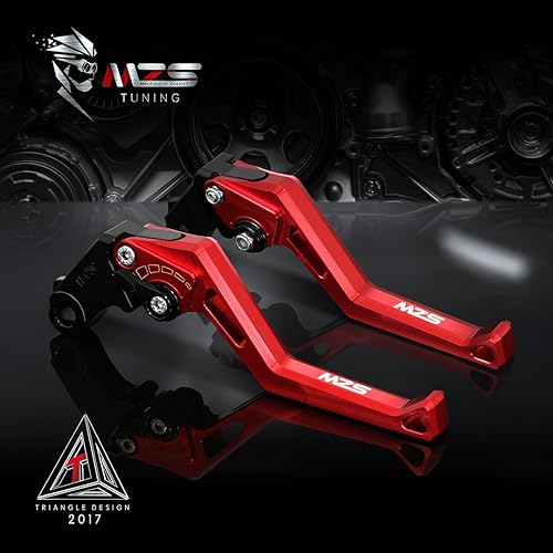 Miniatura 7 de MZS - Palancas de embraguefreno cortas para moto, rojas, compatibles con Z400 19-23  Z125 17-24  EX 400 18-23  EX300 13-18  EX 250 08-12  KLE300 300