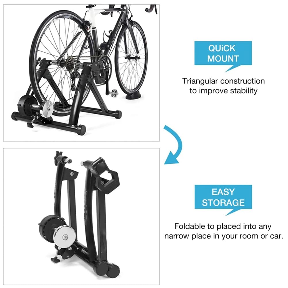 Magnetic Bike Trainer Soporte para Ejercicio En Interiores, Ejercicio De Ciclismo En Interiores Pastel De Bicicleta Estacionaria, Trainer De Bicicleta Inteligente Plegable