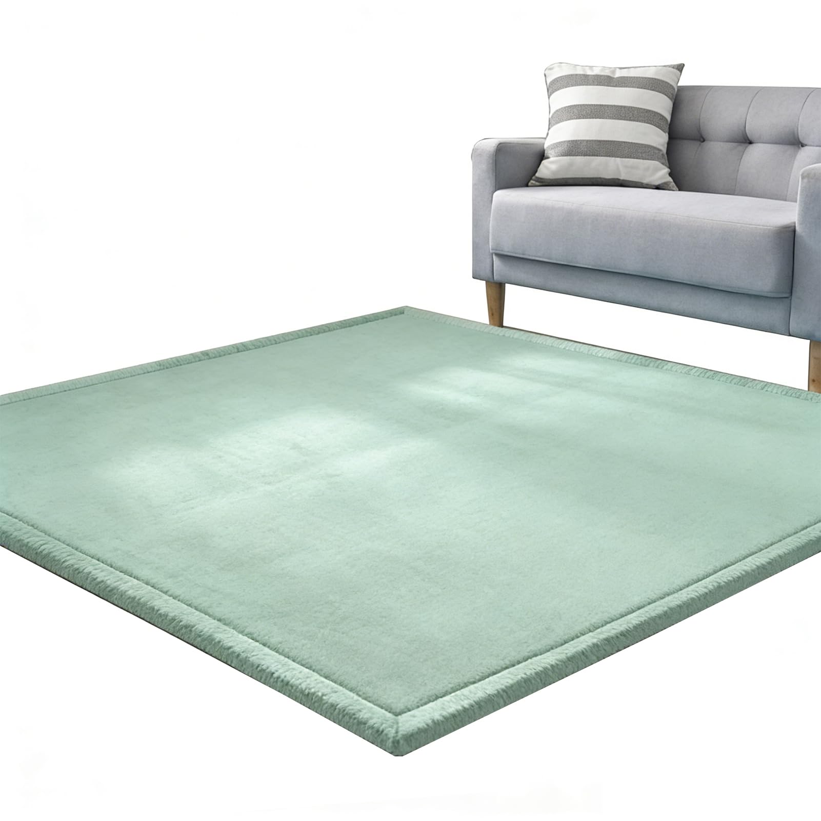 Baby Crawling Mat, Memory Foam Rug Large Nursery Play Mat 3cm Thick Area Rug Coral Velvet Rug for Tatami, Living Room, Bedroom, Non-Slip Playmats Activity Floor Mat for Babies Green 150 x 250 cm — image 1