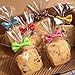 Produktbild ca. 50Rose Schleife Geschenk Verpackung Metallic Twist Krawatten für Party Bakery Cookie Candy Staubbeutel gelb