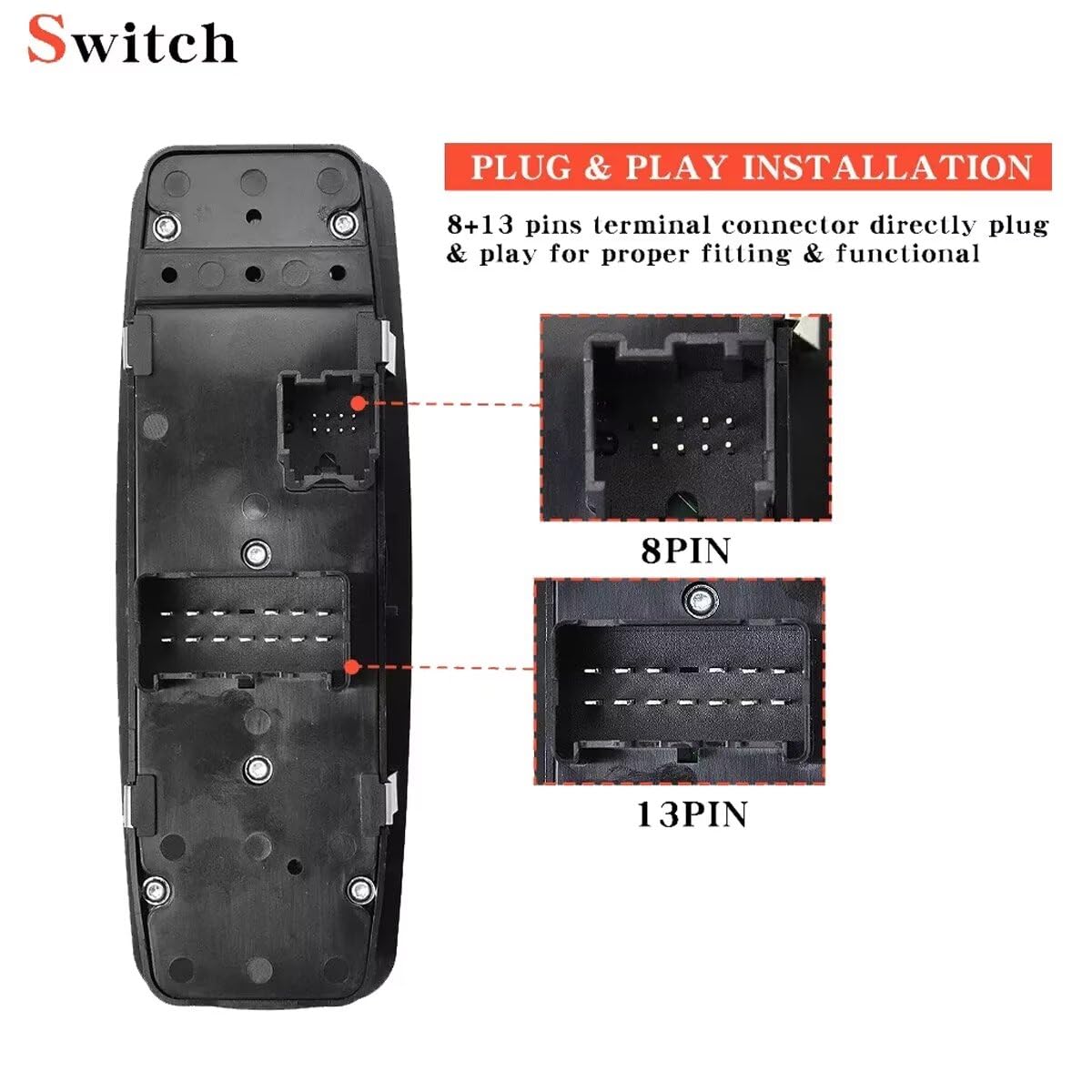Power Window Main Switch FR/LH For 13~17 Hyundai Elantra GT-w/AutoUP ...
