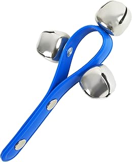 3 Bell Jingle Shaking Sleigh Bell Handbell with Plastic Handle - Blue