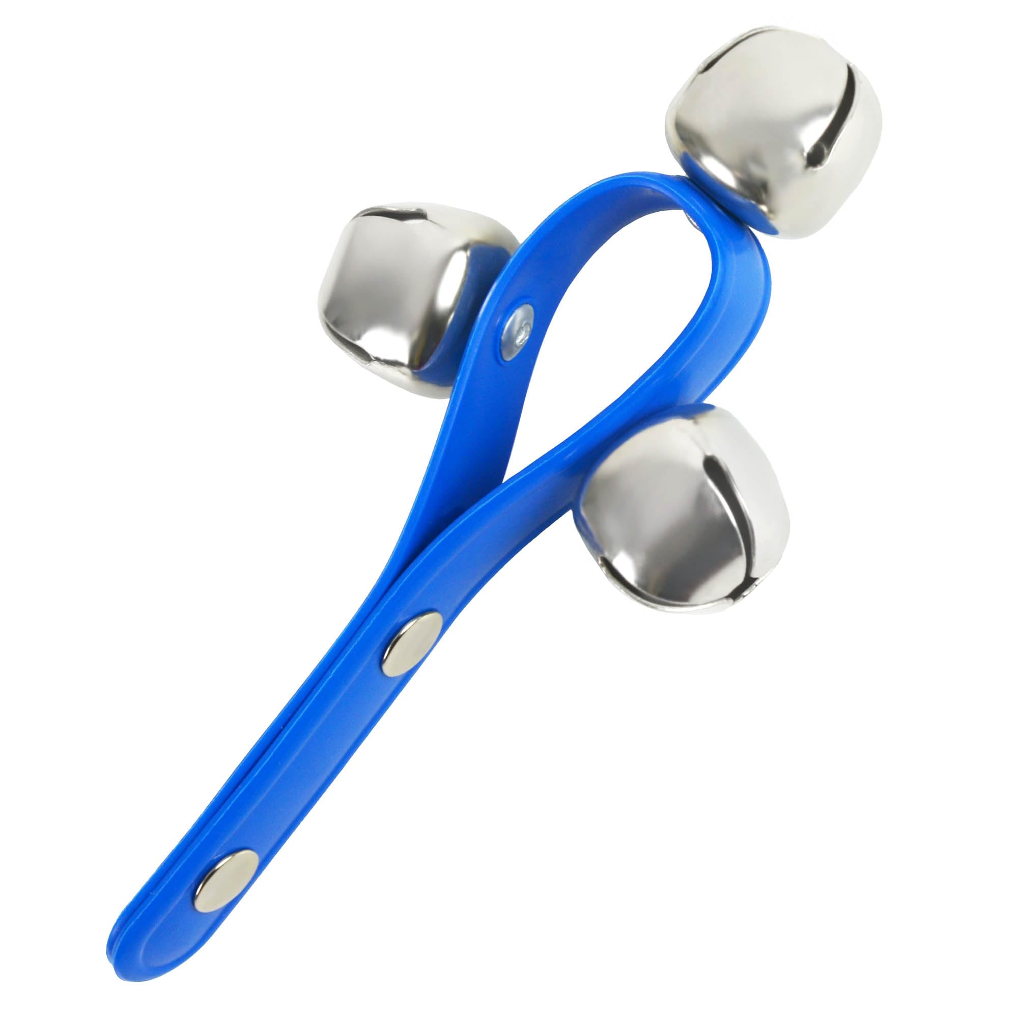 3 Bell Jingle Shaking Sleigh Bell Handbell with Plastic Handle - Blue