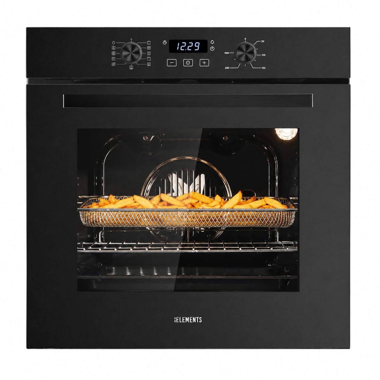Einbaubackofen 60 cm mit Air Fry, 73 Liter, A+, Steam Clean, Heißluft, Pizza Funktion, Digitaldisplay, 3000 Watt