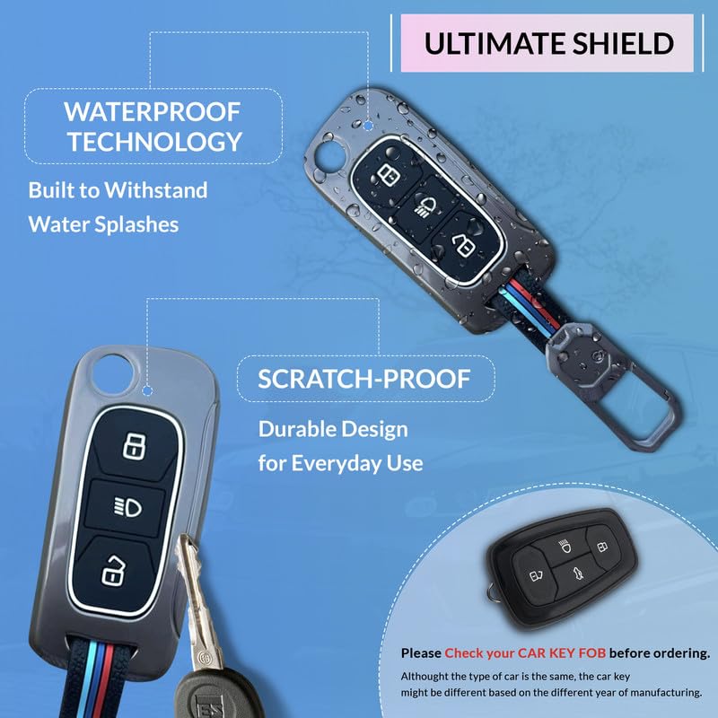Image of NEODRIFT 'KeyShield' Car Key Cover for Tata Punch (Shape 2, 03 Buttons) (360 Protection, Durable and Stylish)