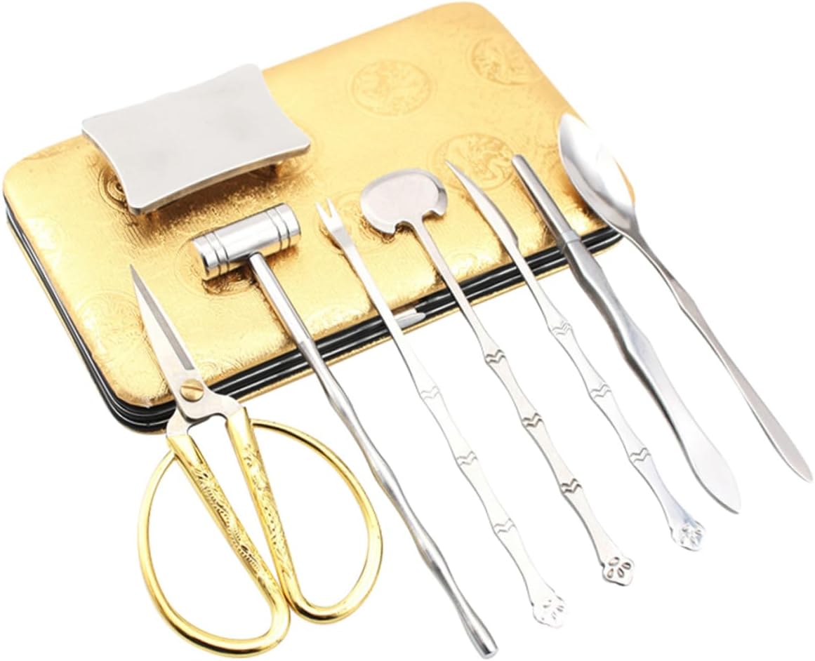 Unomor 1set Stainless Steel Crab Tool Seafood Crackers and Peelers Ergonomic Design for Easy Shellfish Eating and Portable Crab Cutters and Shrimp Peel Tools