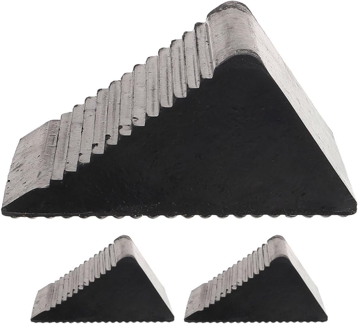 Heavy Duty Rubber Wheel Chocks 3Pcs Anti-Slip Tire Support Pads for Cars Trucks Rvs Camper Trailers Portable Front Tire Chocks for Vehicle Safety on Slopes