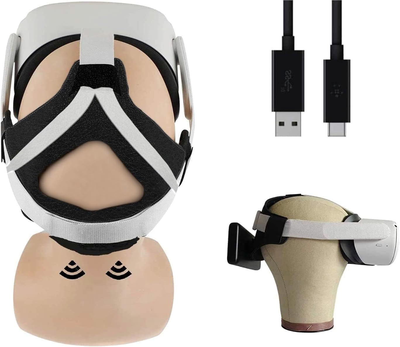 3 in 1 Padded Head Strap with Magnetic Power Bank Dock and Counter Balance for The Meta Quest 3
