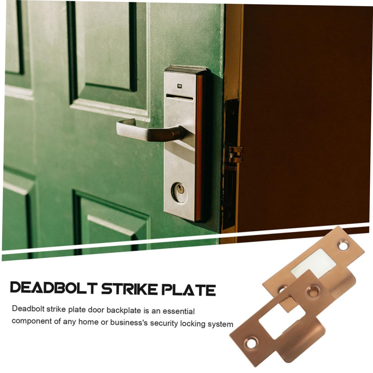 HOMSFOU 16 Ensembles Plaque de Renforcement Inoxydable pour Serrure de Porte Kit Plaques de Gache et Vis Compatible avec Divers Systèmes de Verrouillage