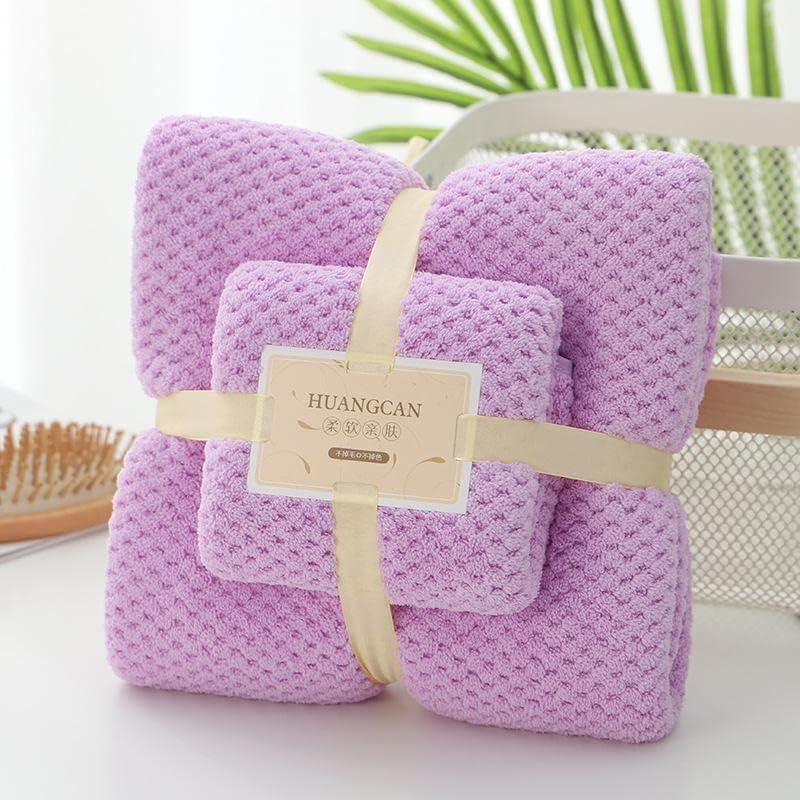 LightInTheBox Juego de toallas de baño de gofres, 1 toalla de baño, 1 toalla de mano gruesa, suave, absorbente, toalla de baño de microfibra de