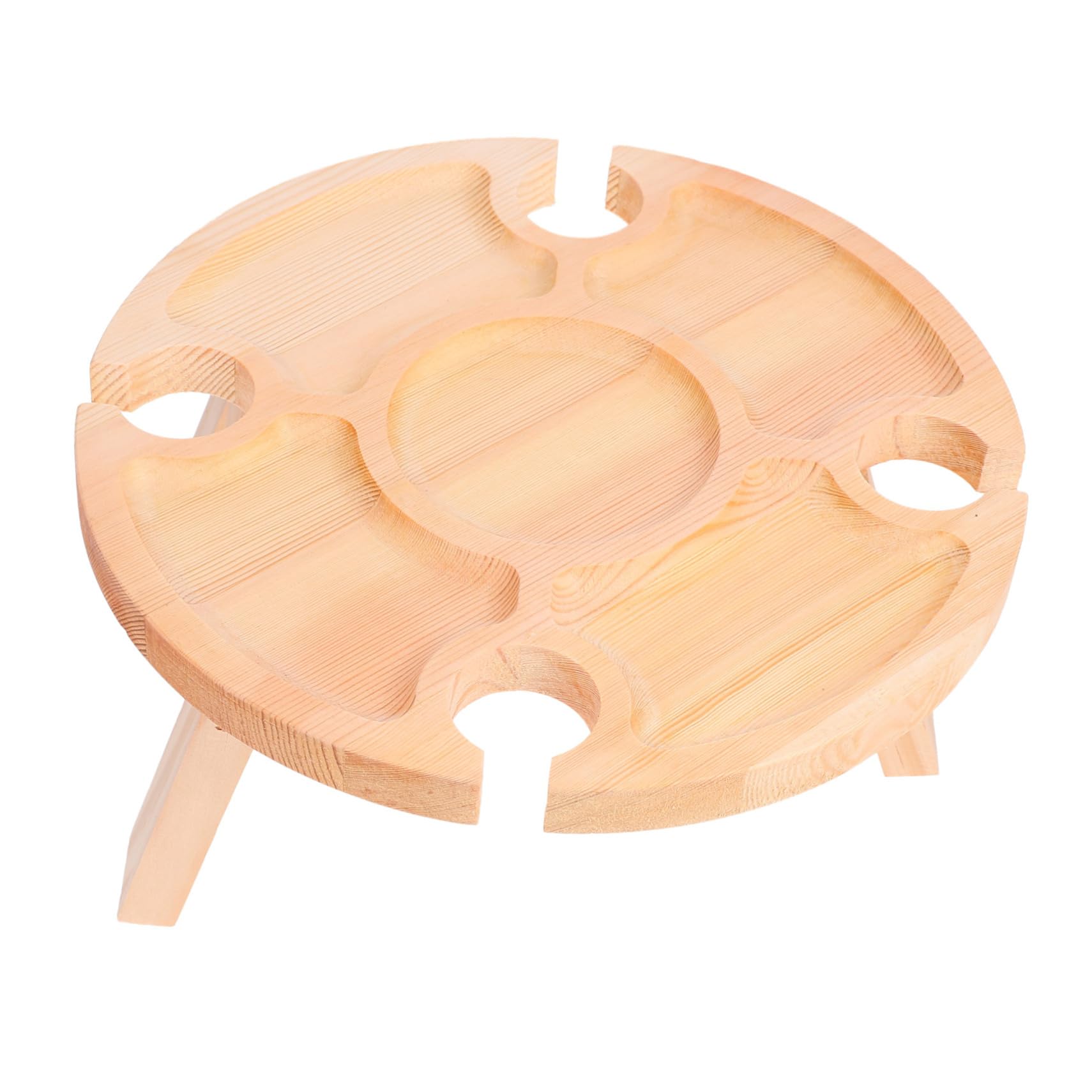 Table pliante ronde avec support vin pour camping portable