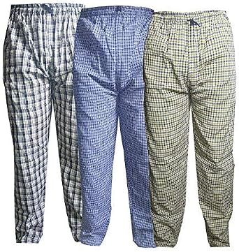 Men Cotton Checkered Casual Pajama Lower Pant Pack of 3