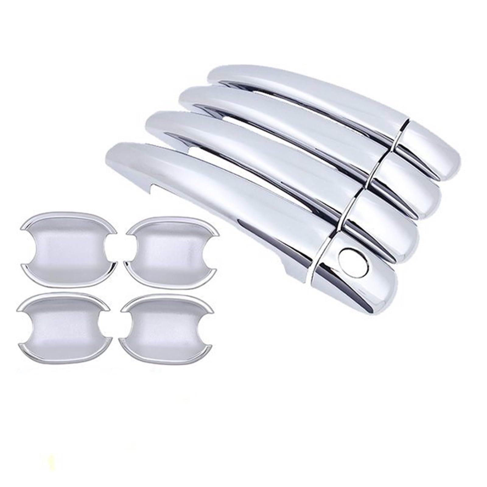 Rinkteea One Color Exterior Car Door Handle Chrome Car Door Handle Cover Stickers Trim Set For Peugeot 3008 2008-2016(Handle Bowl 4 Door)