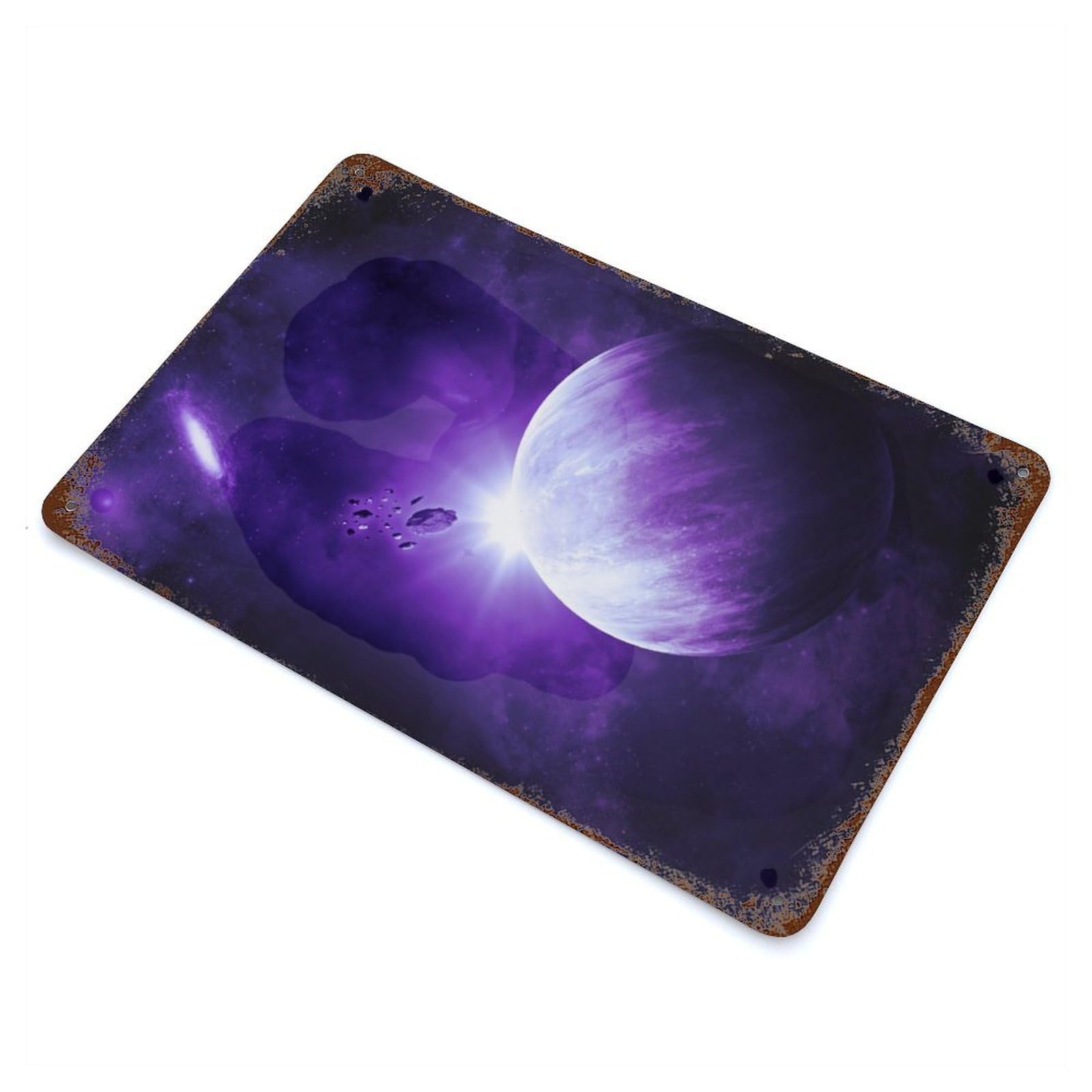 Garage Style Fictional Space Aged Metal Wall Plaque 11.8"x7.9", Farmhouse Wall Decor for Bar And Workshop