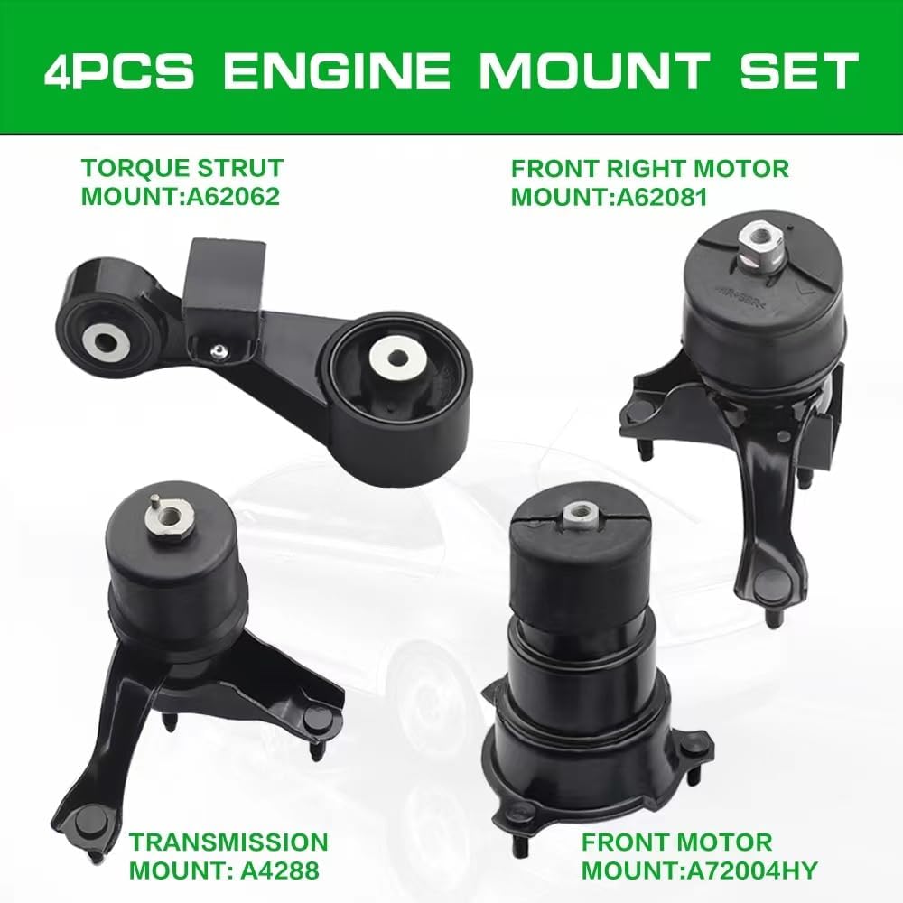 Engine Motor and Transmission Mount Kit Compatible with 2012-2017 Camry 2.5L Automatic Transmission , Replace OE 123720H090 123630V031 123620V060 123610V060 A72004HY A62081 A4288 A62062 Set of 4
