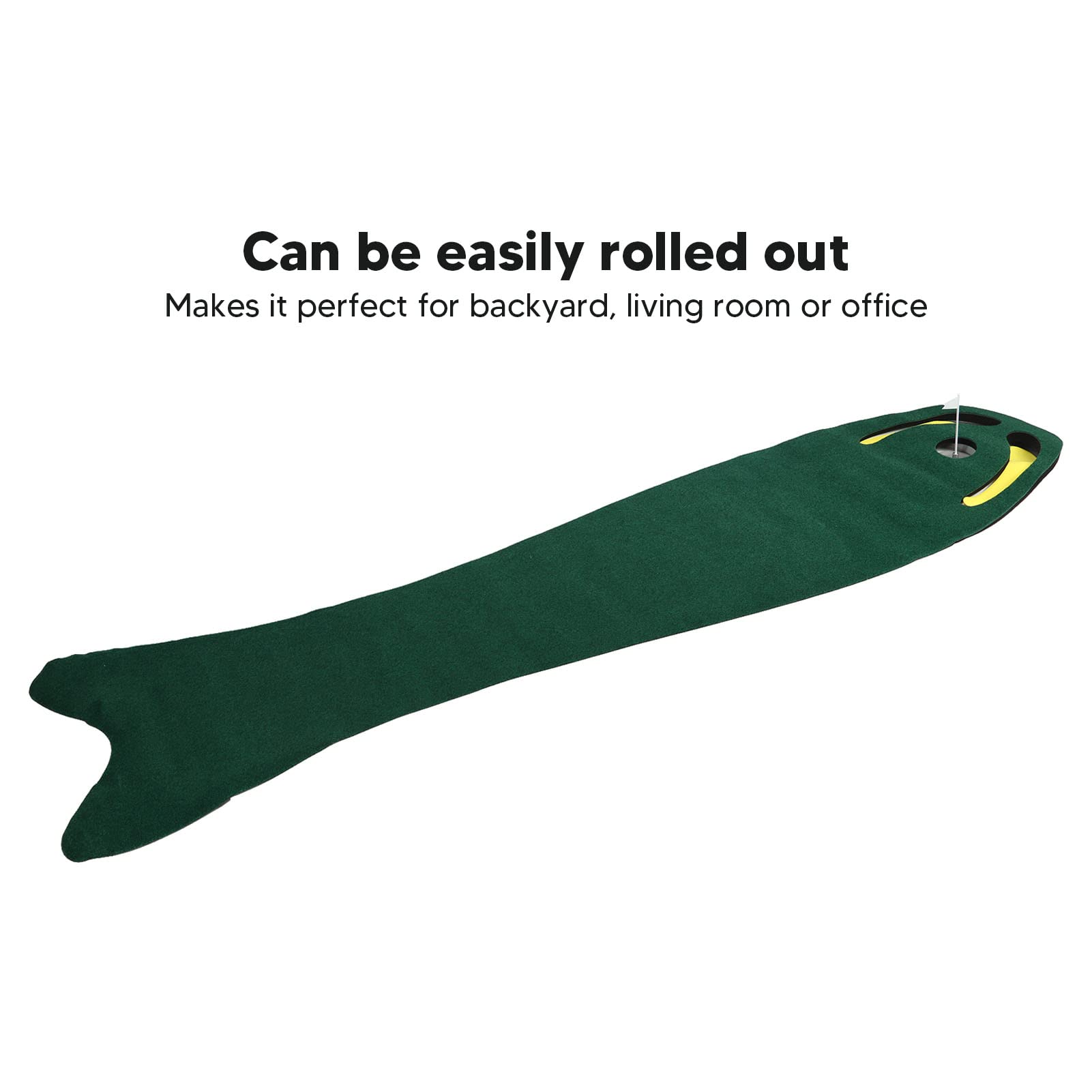 Diseño de Rampa de Putting Green de Golf, Mini Tapete de Golf Antideslizante para Interiores, Tapete de Putt Interior para Patio Trasero de Oficina Antideformación, Equipo de Práctica de Juegos de Gol