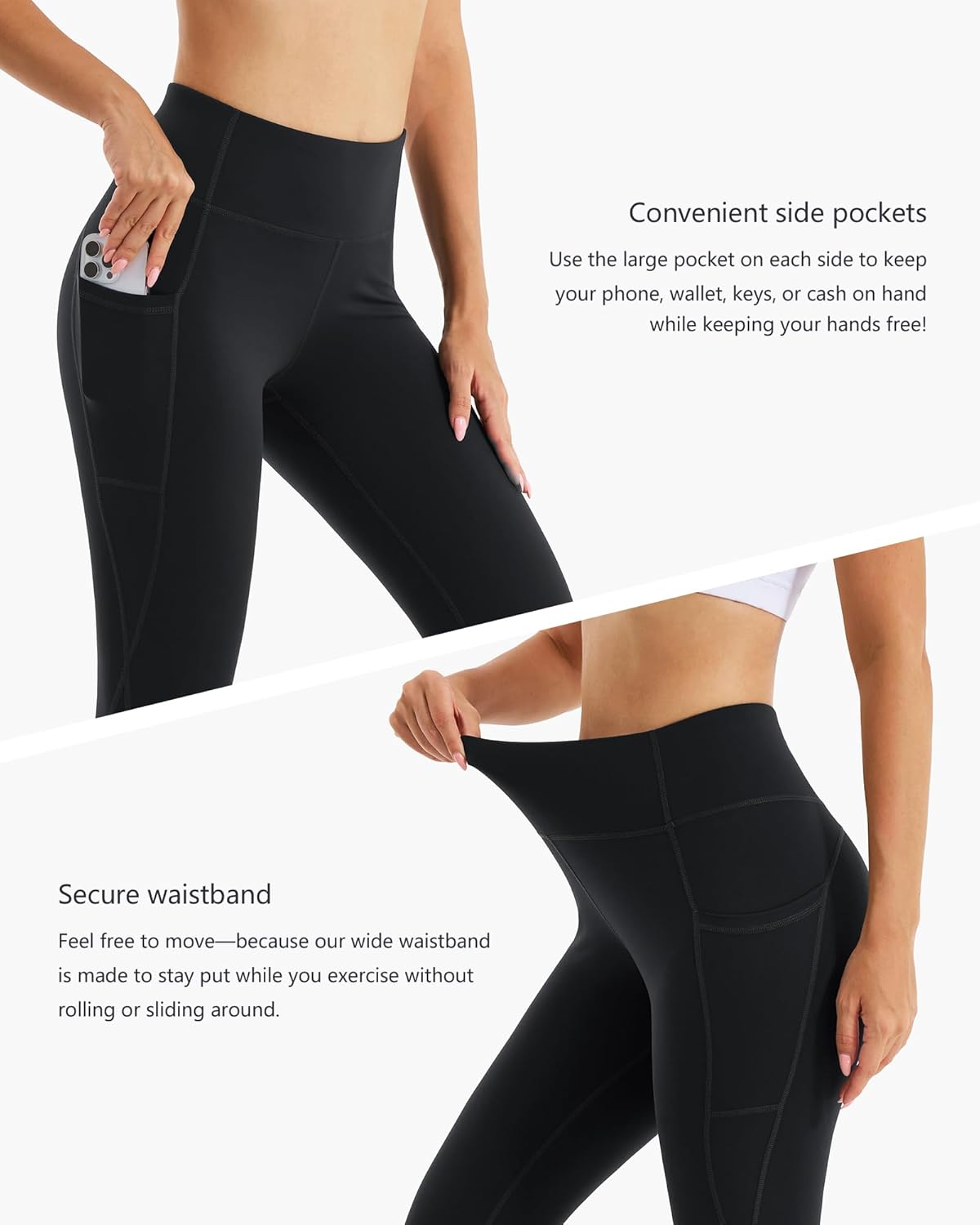 Stelle Women's Yoga Pants with Pockets High Waisted Capri Leggings Tummy Control Workout Cycling Pants - Image 4