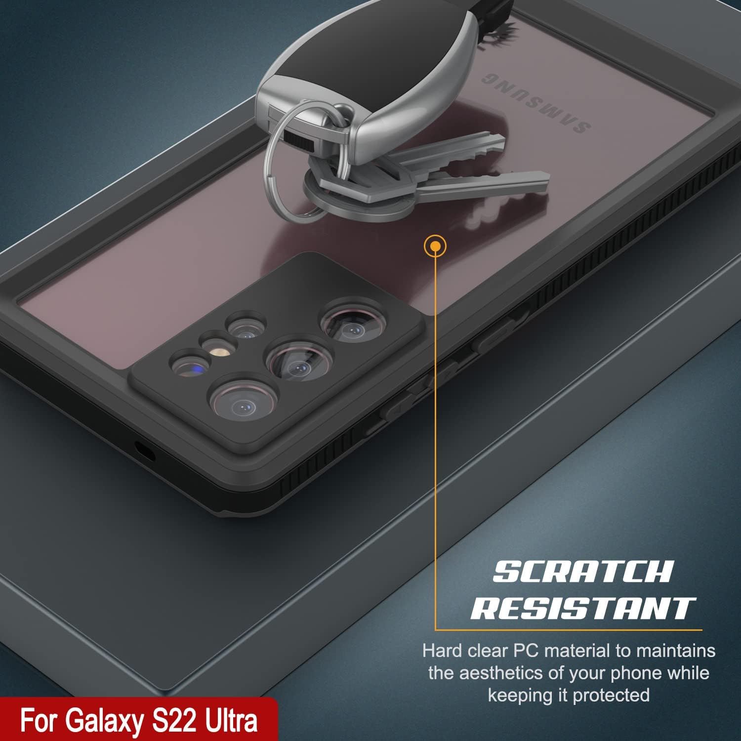 Punkcase Galaxy S22 Ultra Waterproof Case [Ultimato Series] [Slim Fit] [IP68 Certified] [Shockproof] [Dirtproof] [Snowproof] Armor Cover for Galaxy S22 Ultra 5G (6.8") (2022) [Black]