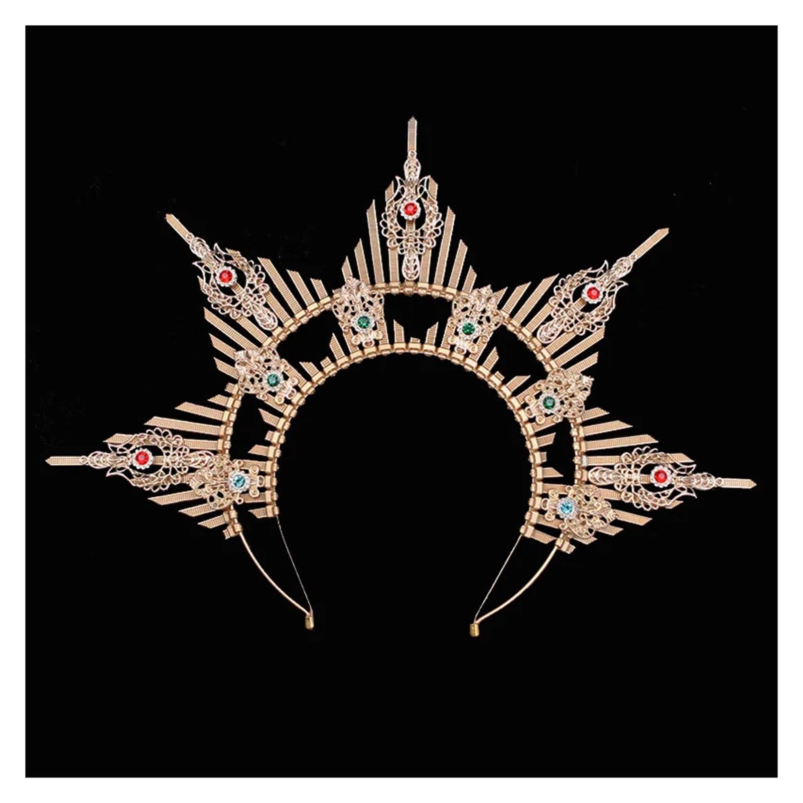 Podwójna Warstwa Halo Crown Zip Tie Spiked Halo Crown Headpiece Goddess Na Halloween Na Różne Okazje