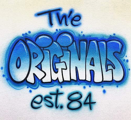 Airbrush Blue Block Letters Graffiti Name Design T Shirt4