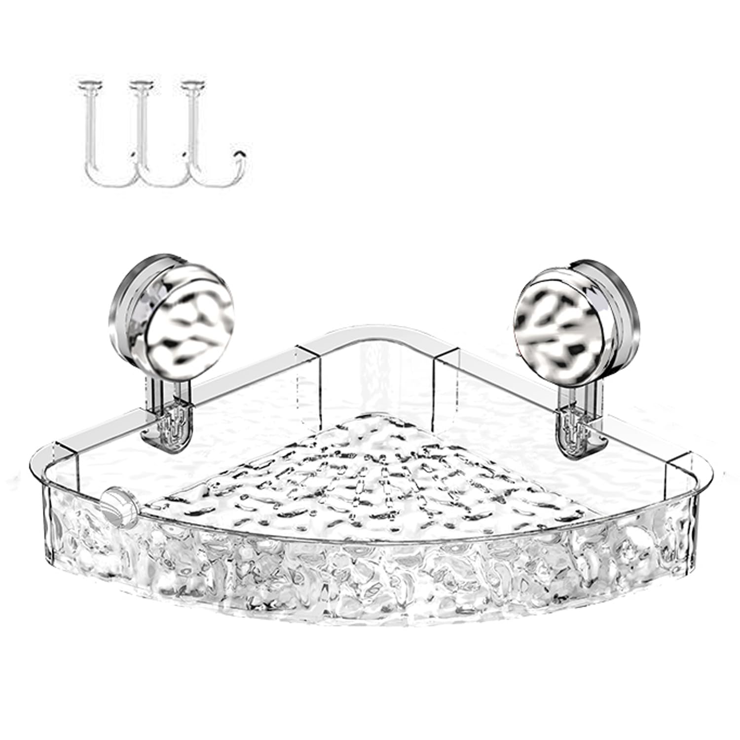 PMBNCF Corrugated Suction Cup Storage Holder Suction Cup Shower Caddy No-Drill Bathroom Suction Storage Box for Kitchen Bathroom