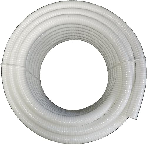 (2 pulgadas de diámetro x 100 pies) HydroMaxx - Tubo de PVC flexible blanco, manguera, tubo para piscinas, spas y jardines acuáticos. Incluye lata
