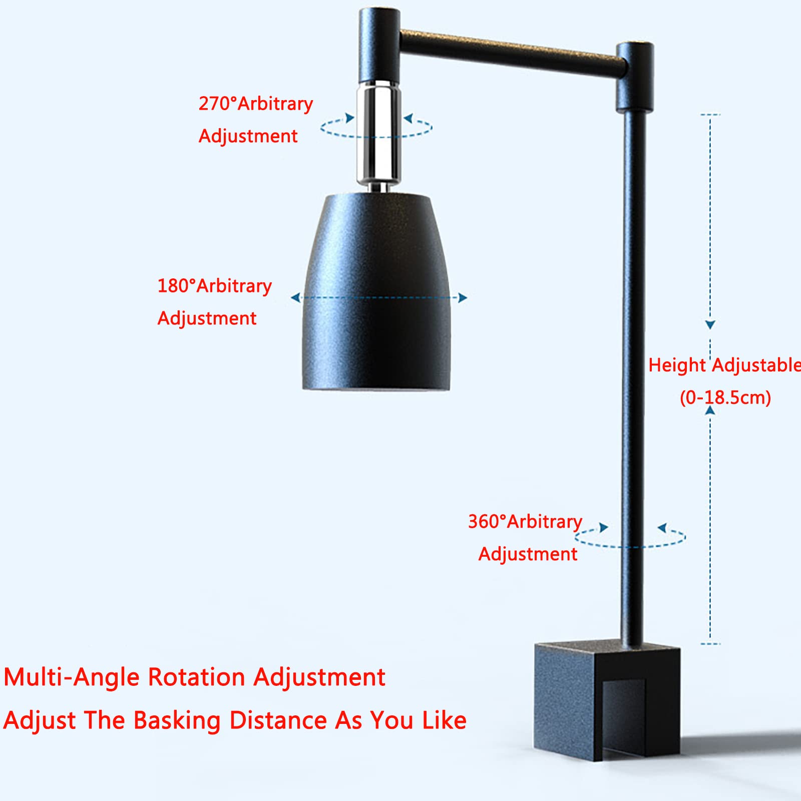 Supporto per Cupole per Animali Domestici per Rettili, Supporto per Luce da Pavimento Regolabile, Luce Crogiolante UVB per Anfibi di Fascia Alta, per Anfibi, Lucertole, Tartarughe, Serpenti